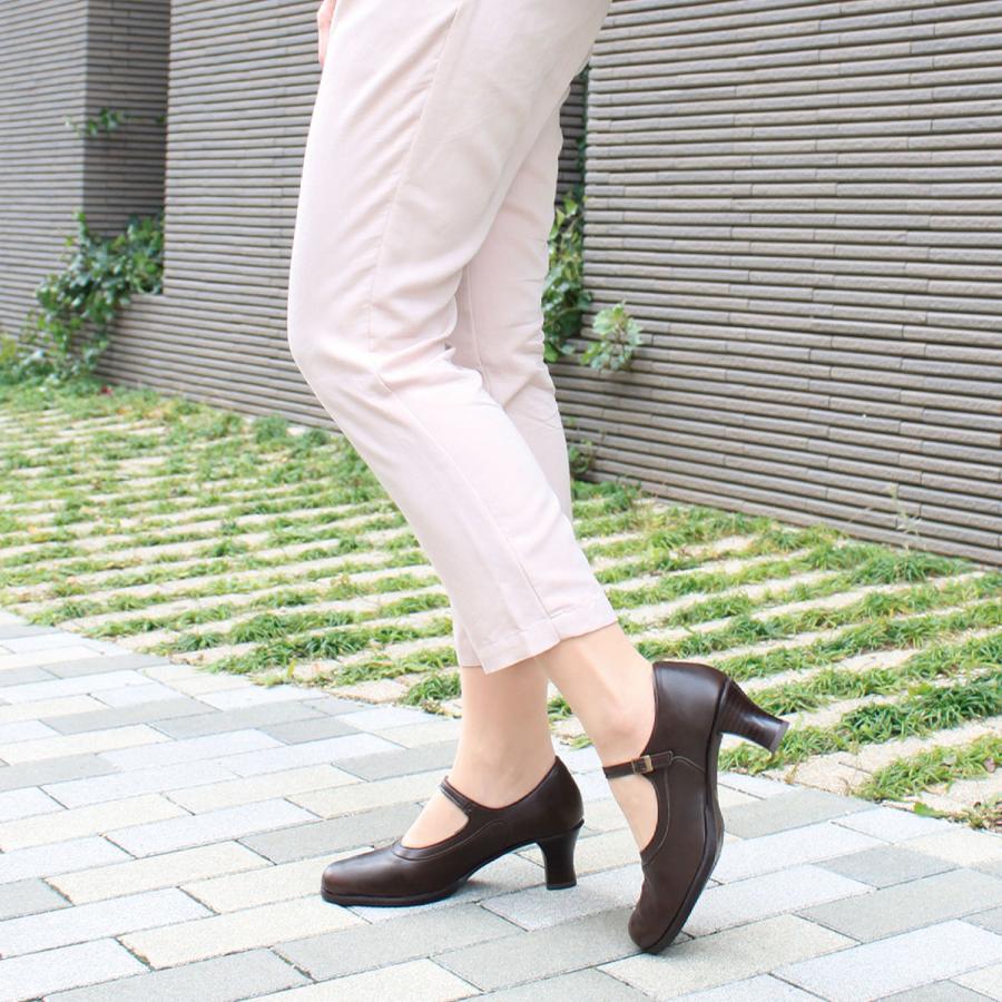 痛くない ストラップ パンプス コンフォートシューズ ヒール 走れる 外反母趾 通勤 通学 冠婚葬祭 OL578_7