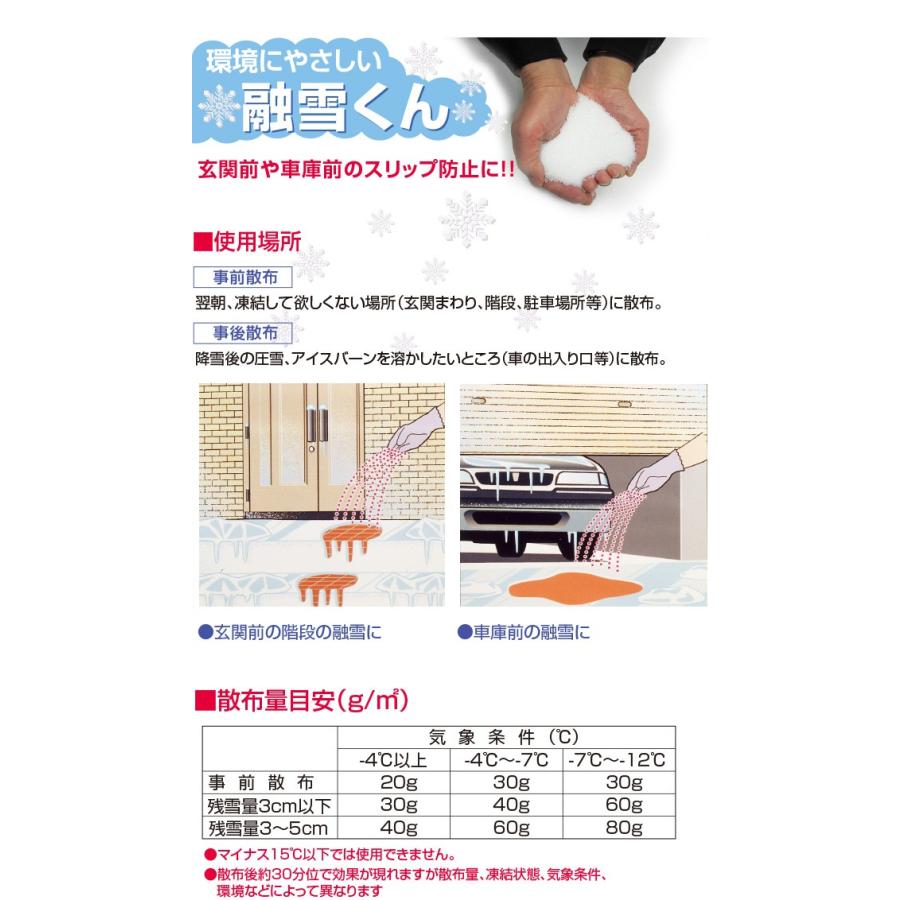 融雪剤 融雪くん 5kg 1袋 ( コンパル 融雪 除雪 無塩 凍結防止剤 玄関前 車庫前 <br>スリップ防止 積雪防止 アイスバーン 凍結 即日発送 ) |  | 01