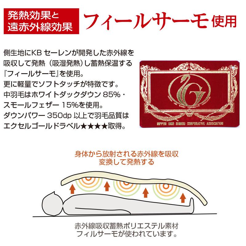 フィールサーモ羽毛布団 ロイヤルゴールドラベル ダブルサイズ
