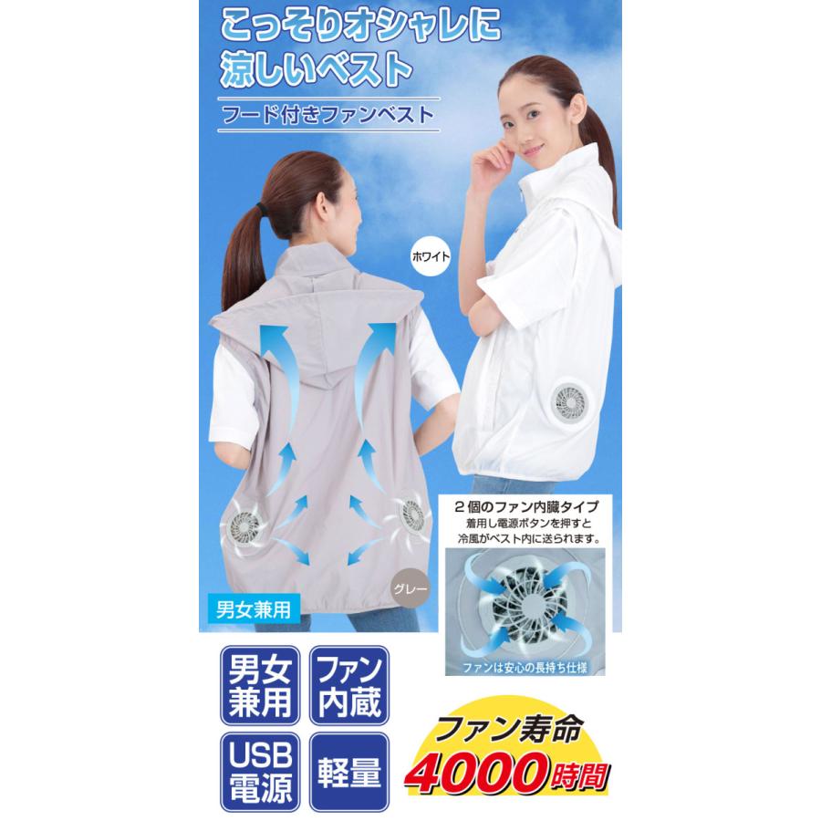 フード付き ファンベスト 空調ベスト 空調服 ファン付き フルセット