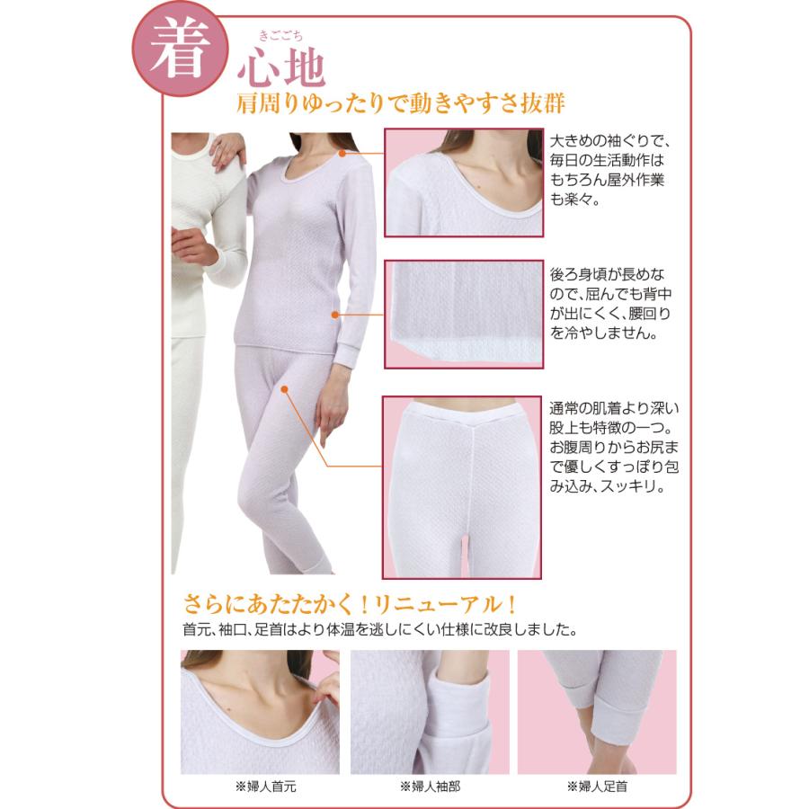 防寒健康肌着 ひだまり 陽 （ひなた）婦人用 ( 健康肌着 紳士 防寒下着