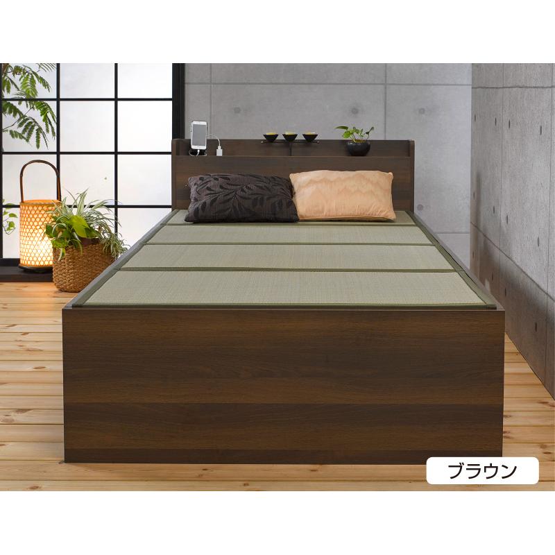 畳ベッド シングル 収納 2杯付き 宮付き ( 収納ベッド たたみベッド