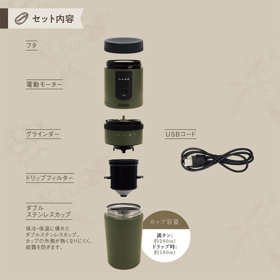 コーヒーメーカー オールインワン カフェラベル ( 電動ミル ミル付き