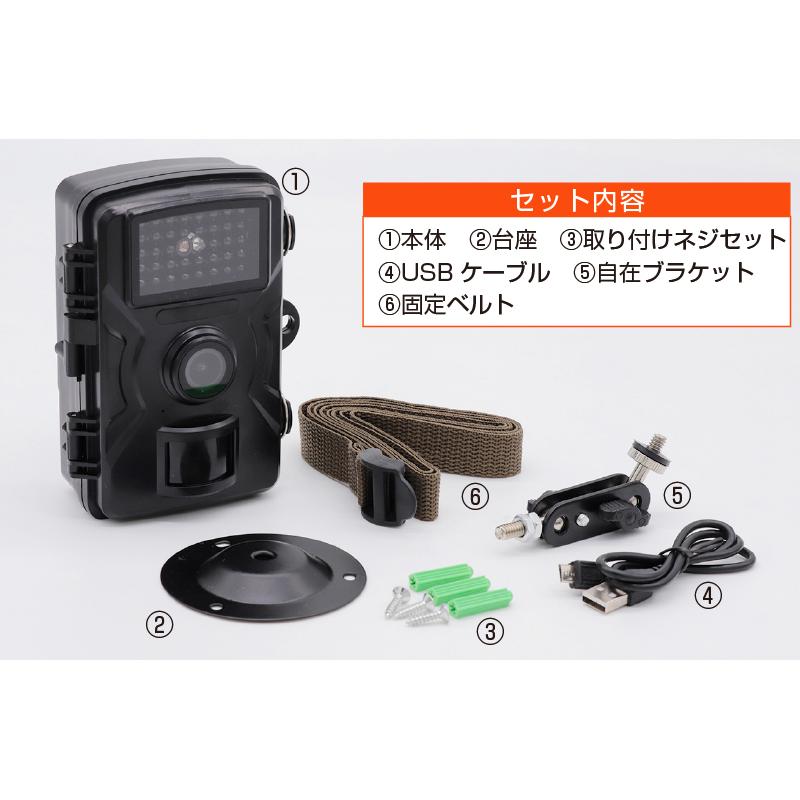ファミラ 防犯カメラ 赤外線 無人撮影 カメラ マイクロSDカード付き