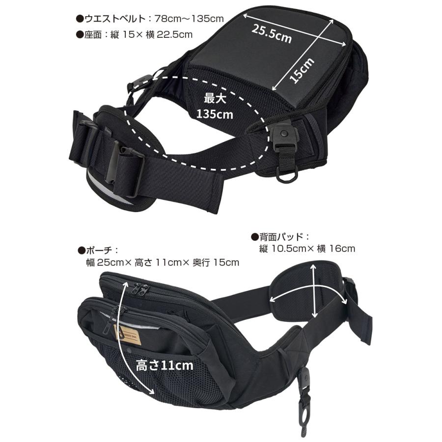日本製 ちょい乗せ ペット用 お散歩 ヒップシート EX ブラック