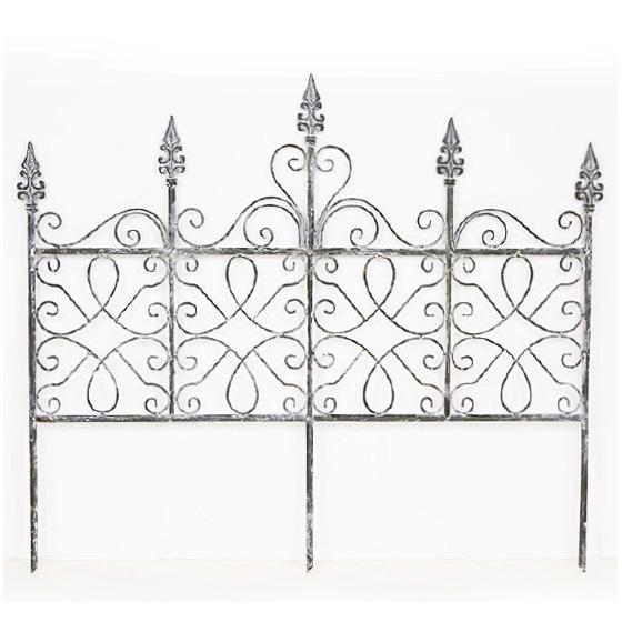 アイアン製 ガーデンフェンス シャビーフェンスグレー 支柱 園芸用支柱