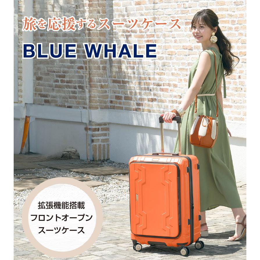 フロントオープン スーツケース BLUE WHALE Sサイズ 37L 48L ( 機内持
