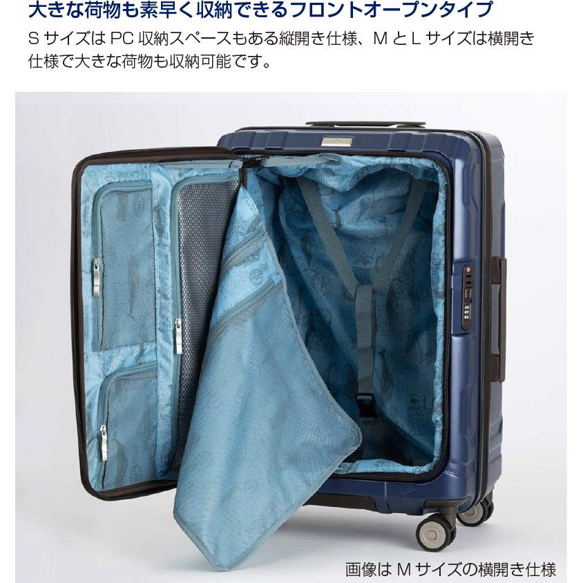 フロントオープン スーツケース BLUE WHALE Sサイズ 37L 48L ( 機内持