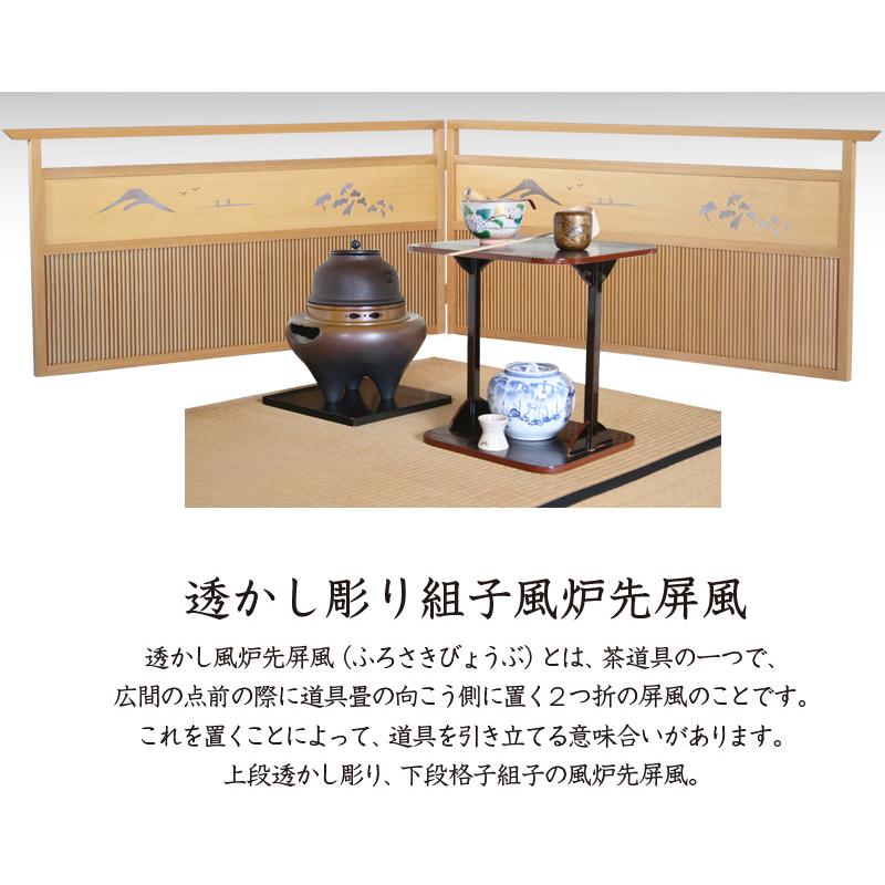 【昭和レトロ】2連 衝立 風炉先屏風 パーテーション 茶道具 和家具 古道具 透かし彫り組子風炉先屏風 2連 屏風ついたて パーテーション つい立て