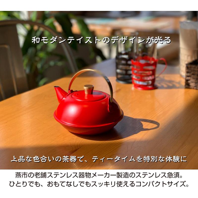 ステンレス製 コンパクト 急須 KALINKA ティーポット 日本製 茶こし