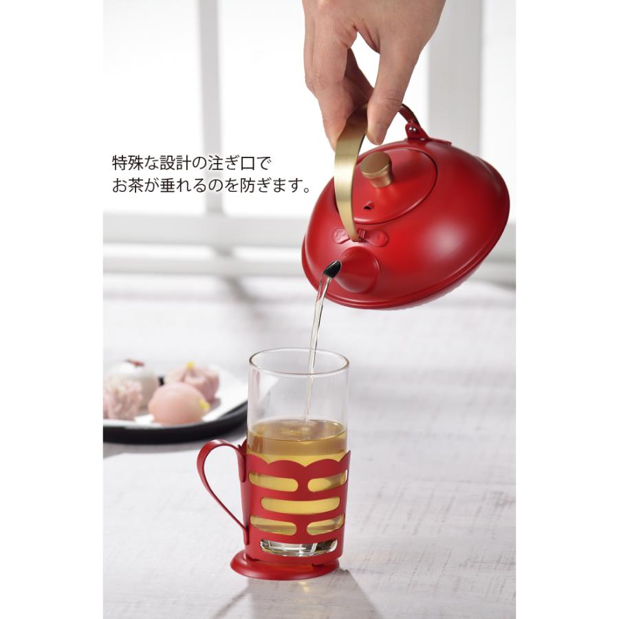 ステンレス製 コンパクト 急須 KALINKA ティーポット 日本製 茶こし