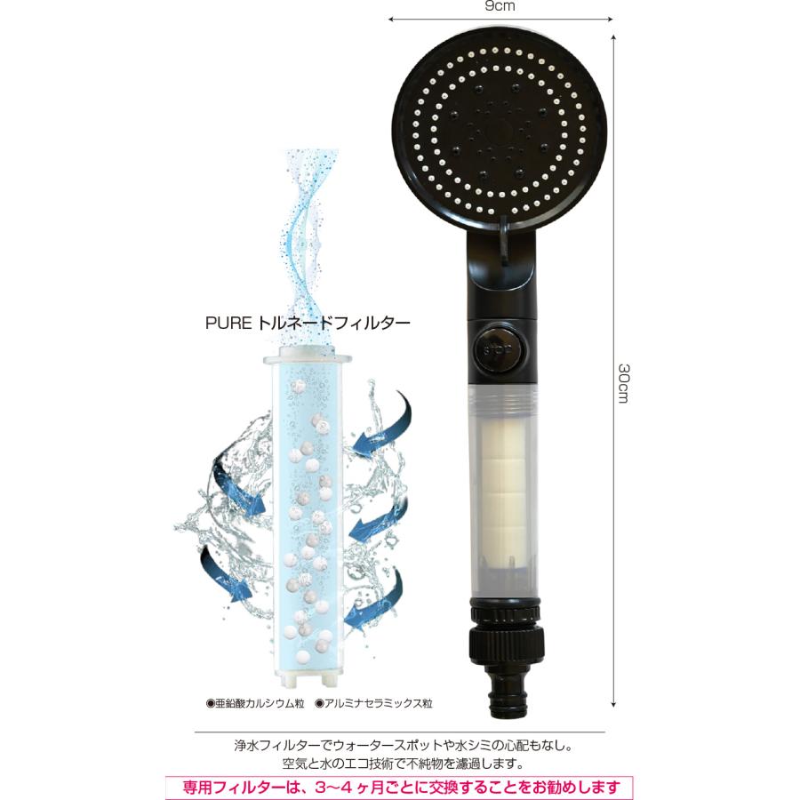 洗車用 PURE ナノマイクロバブル カーシャンプー不要 洗い流す 浄水 ウォータースポット 水シミ無し エコ技術 5種の洗車モード搭載 洗車用シャワーノズル_3