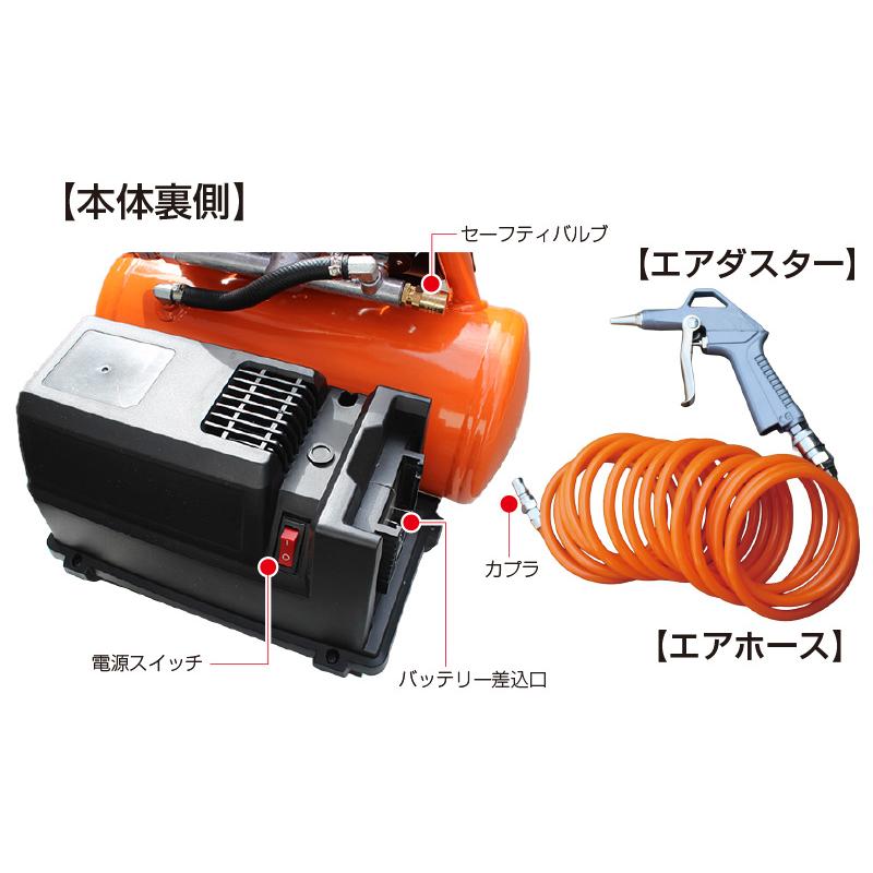 24V ポータブルコンプレッサー YARD FORCE ヤードフォース 充電式 車