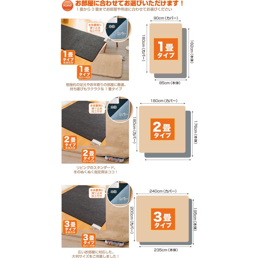 ゼンケン ホットカーペット 電磁波カット 3畳 カバー付き ZENKEN