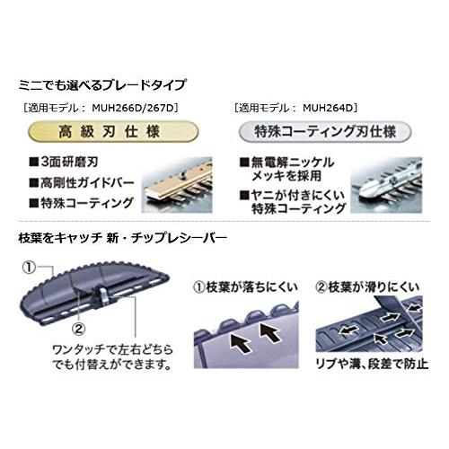 マキタ　ミニ生垣バリカン　充電式10.8V　切断径10mm　1.5Ahバッテリ・充電器付　刈込幅260mm　MUH264DSH