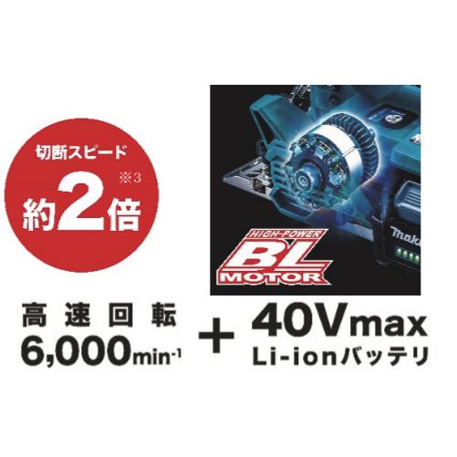 ●マキタ 40Vmax 125mm充電式マルノコ　HS007GRDX青/GRDXB黒 (無線連動非対応) セット品(バッテリーBL4025x2個、充電器DC40RA、鮫肌チップソー、ケース付)｜yassanchi-store｜02