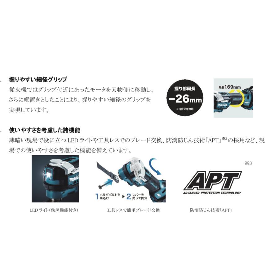 ●マキタ　充電式マルチツール　18V　TM52DRG セット品 (バッテリBL1860B×1個・充電器・ケース付き)｜yassanchi-store｜02