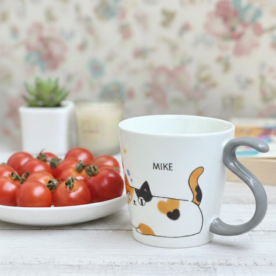 猫マグカップ 可愛いネコ ティータイム コーヒータイム イラスト 猫3