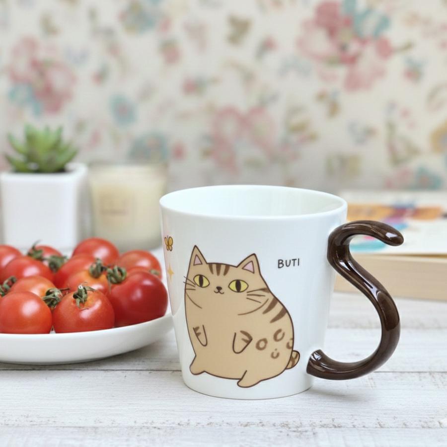 猫マグカップ 可愛いネコ ティータイム コーヒータイム イラスト 猫3