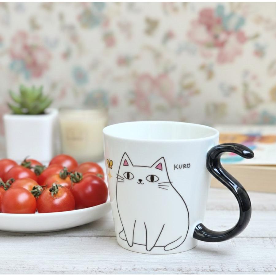 猫マグカップ 可愛いネコ ティータイム コーヒータイム イラスト 猫3