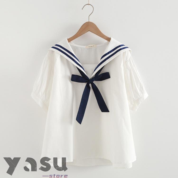 セーラー襟リボン付きフリースパジャマ セーラー襟 アシメ リボン ニット le reve vaniller 全3色