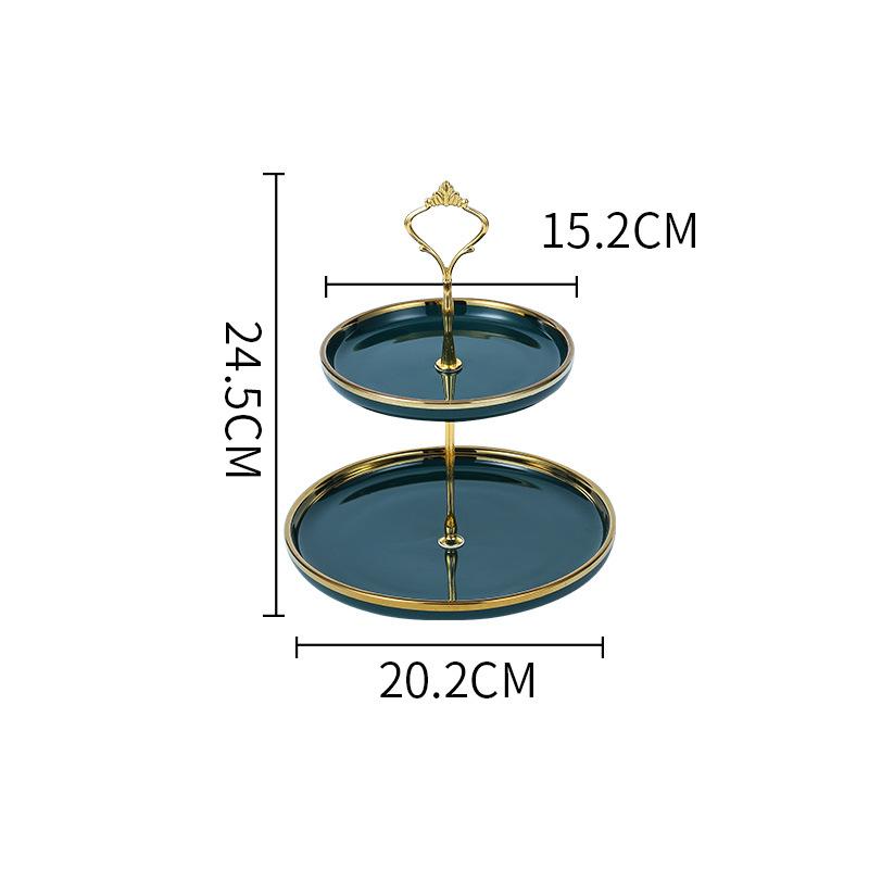 ヨーロッパ式 ケーキスタンド クリエイティブ 陶磁器 2/3段重ねの果物皿 ケーキ棚 デザート台 家庭用 リビングルーム アフタヌーンティー お菓子の｜yasu-store｜03