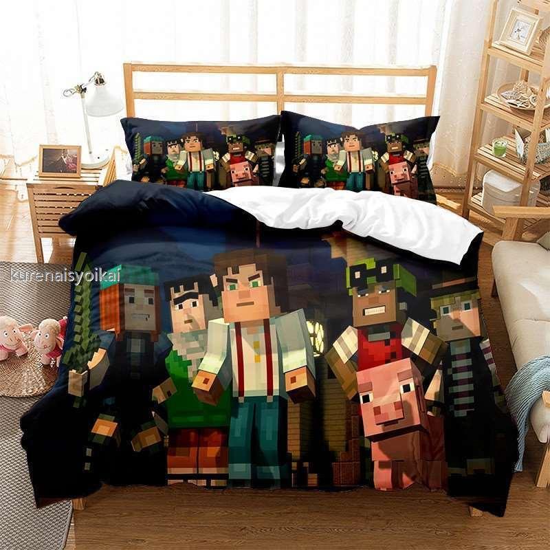 ◆マインクラフト　掛け布団カバー&枕カバーセット Amazon｜Minecraft Survive シングル掛け布団カバーと枕カバー