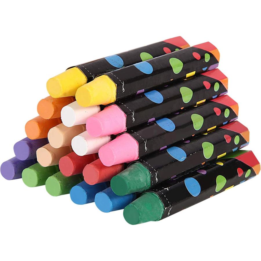 チョーク 10色・20本セット 粉が出ない 水で消せる アート 指を汚し