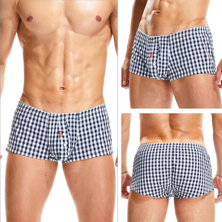 トランクス メンズ パンツ 下着 3枚セット 前開き 綿100 大きいサイズ コットン 男性下着 ゆったり リラックス |  | 01