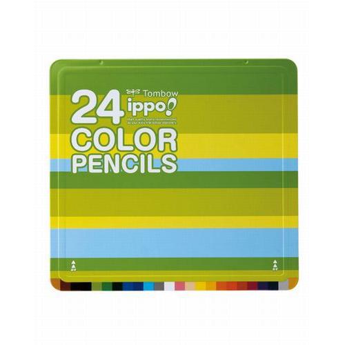在庫処分　トンボ鉛筆 スライド缶入色鉛筆　２４色　ＣＬ−ＲＰＮ０２２４Ｃ｜yasudaclub