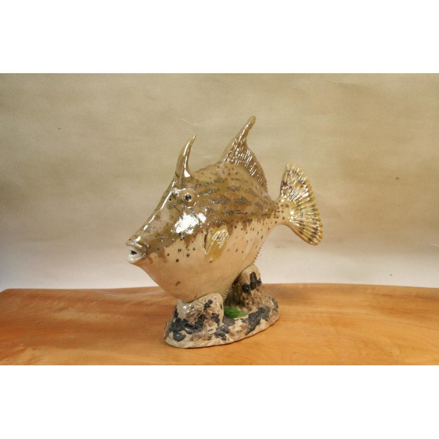 カワハギ （22cm型） 陶芸作品 置物 （陶 さかな フィギュア
