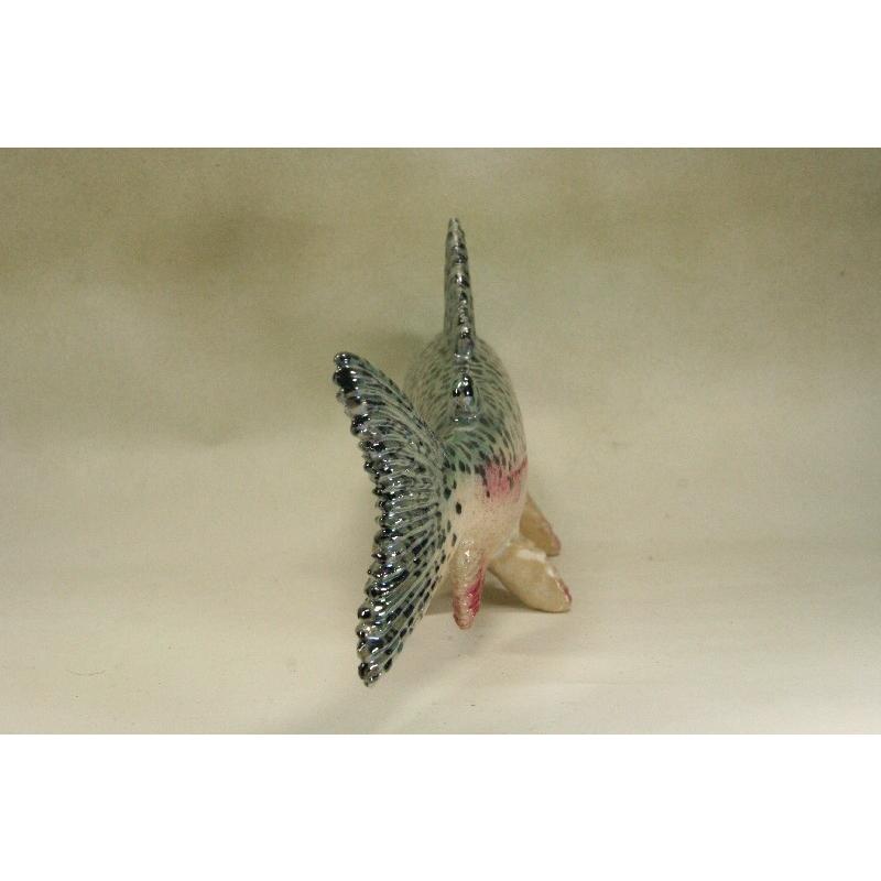 ニジマス 置物 インテリア オブジェ 魚 陶器製 台湾製 ニジマス （26cm型） 陶芸作品 置物 （陶 さかな フィギュア