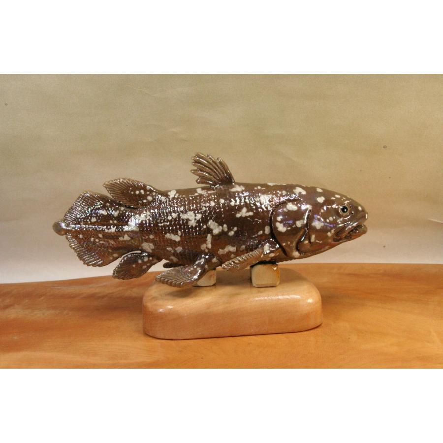 シーラカンス （25cm型） 陶芸作品 置物 （陶 さかな フィギュア