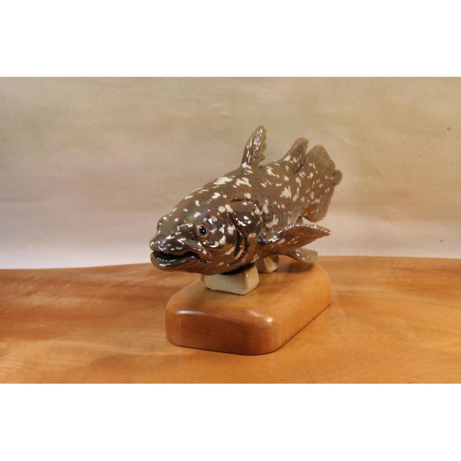 シーラカンス （25cm型） 陶芸作品 置物 （陶 さかな フィギュア