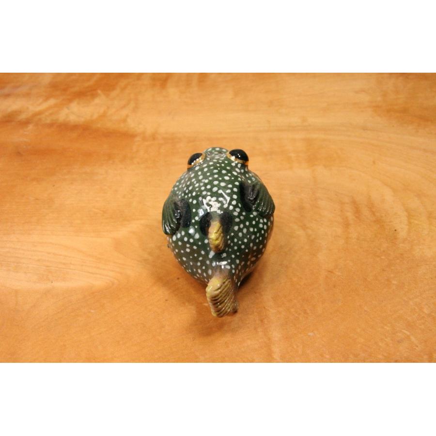 クサフグ（手びねり）・陶芸作品 置物（陶 さかな フィギュア