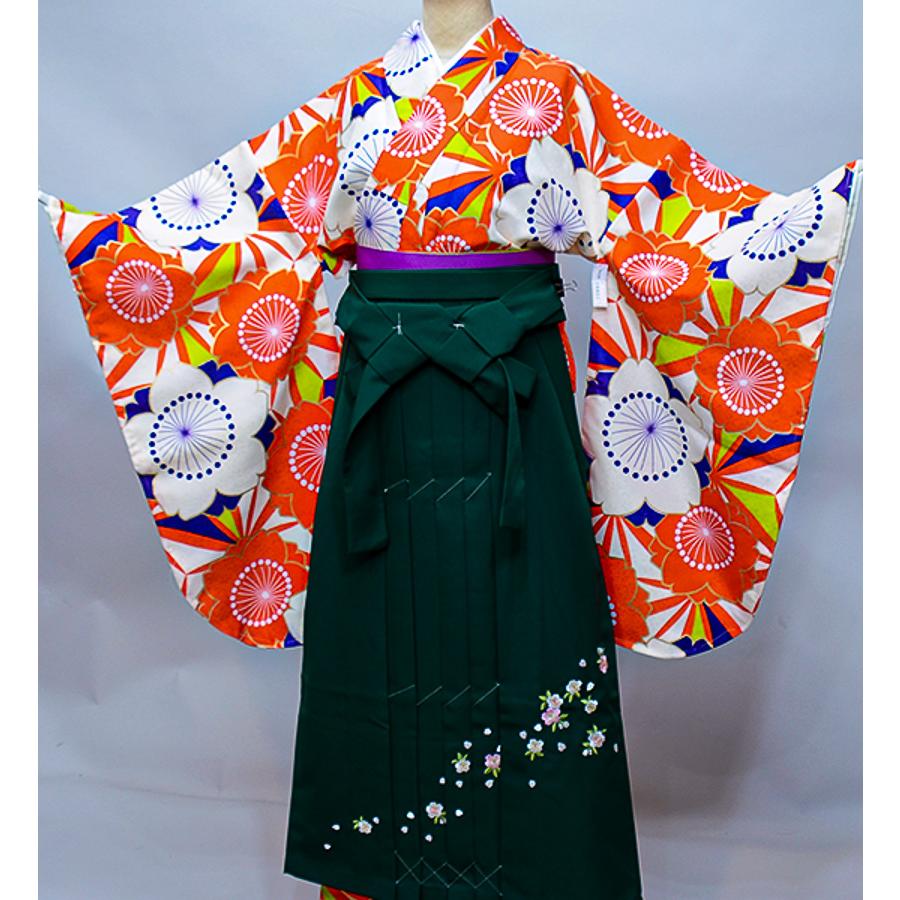 着物袴セット ジュニア用へ直し 135cm〜150cm 百花繚乱 袴変更可能  