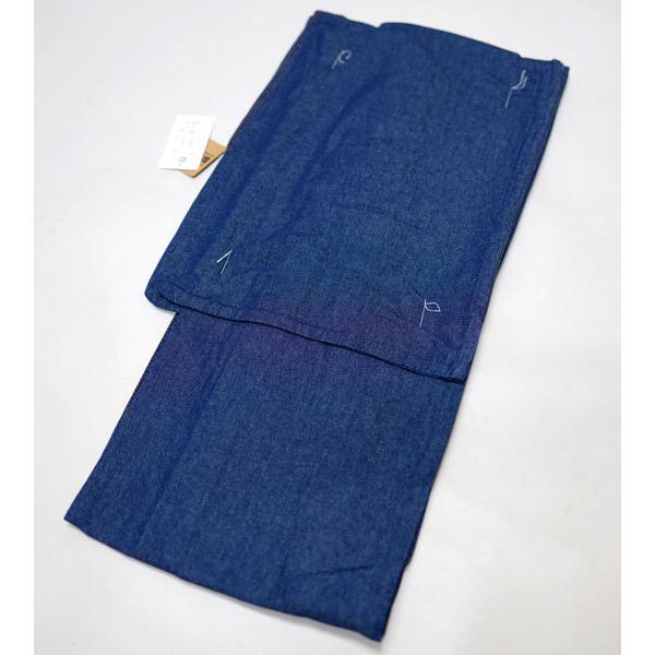 着物 単品 デニム生地 男性用 カジュアル着物 長着 Mサイズ M・Deen 紺