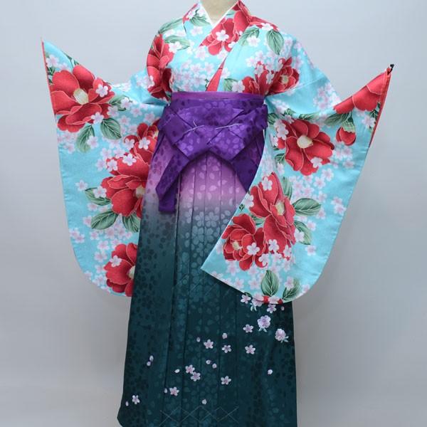 H.L 着物袴セット ジュニア用へ直し 女児 水色 アッシュ エル H・L  