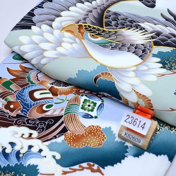 お宮参り産着 男児 男の子 正絹 のしめ 祝着 初着 羽二重 新品 （株 