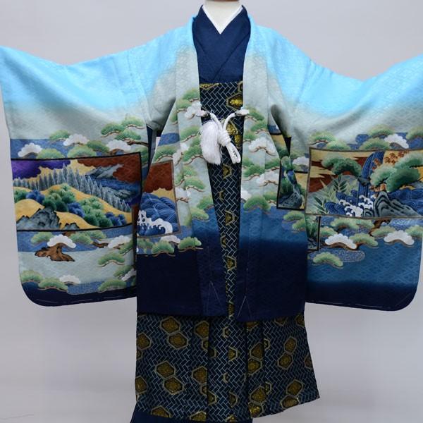 七五三 5歳 5才 五歳 五才 男の子 男児 祝着 羽織着物袴フルセット 紋 