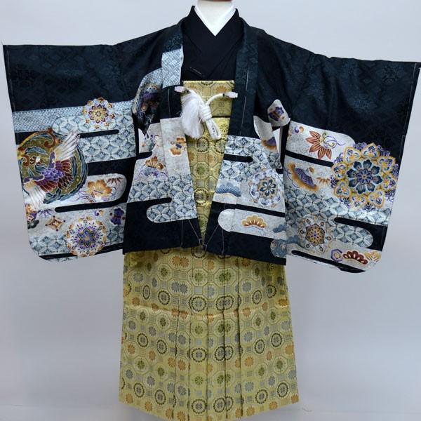七五三 五歳 男児 羽織袴フルセット 着物 豪華絢爛 金刺繍 紋袴 S 5歳 