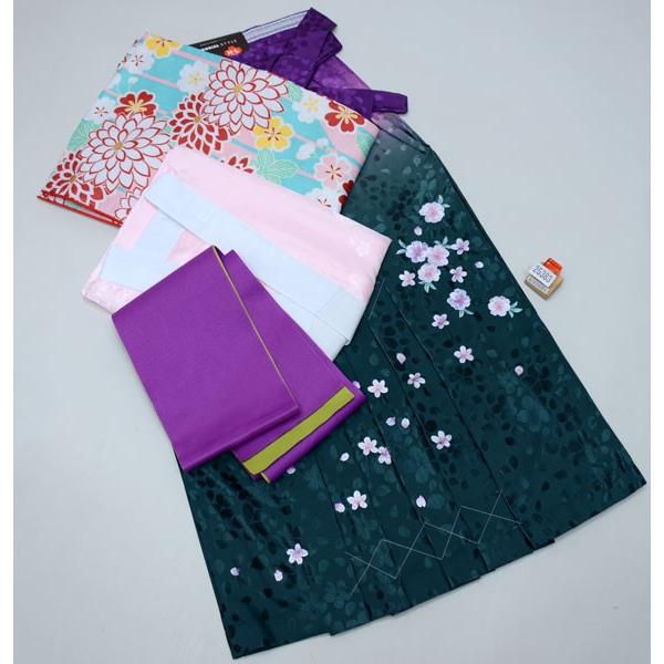 H.L 着物袴セット ジュニア用へ直し 女児 水色 アッシュ エル H・L  