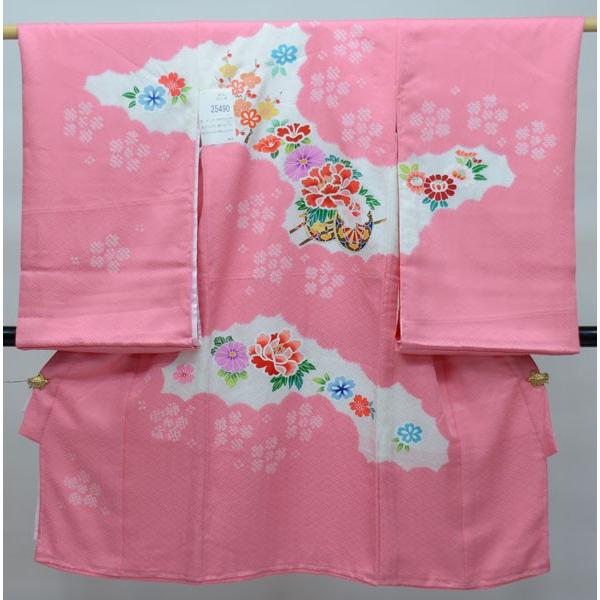 お宮参り 産着 女児 女の子 正絹 のしめ 祝着 初着 一つ身 綸子地 絞り 新品 （株）安田屋 NO25490