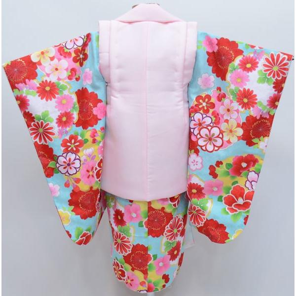 七五三 3歳 3才 三歳 三才 女児 女の子 刺繍被布着物フルセット