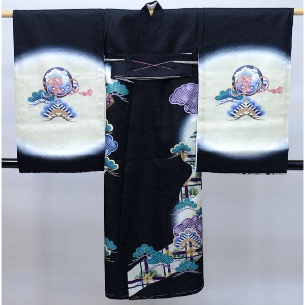 お宮参り 産着 男児 正絹 のしめ 祝着 金刺繍 黒地 NO26763 【公式通販】