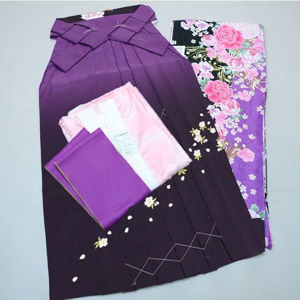 着物袴セット ジュニア用へ直し144cm〜150cm 百花繚乱 刺繍ぼかし袴 