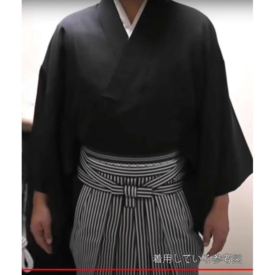 別誂男児黒紋付正絹袷着物・羽織・長襦袢・袴・小物セット 着物 袴セット 紋付 袷 黒地 男性用 S/M/L/LL/3Lサイズ 半襦袢 角帯