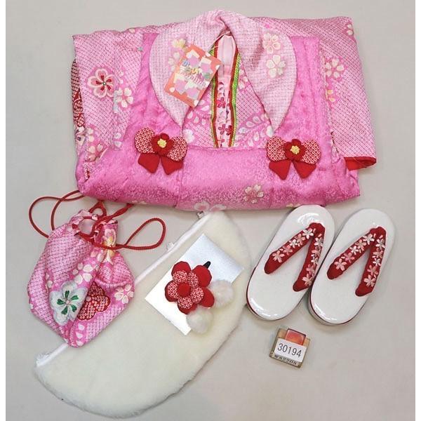 七五三 三歳 女児 正絹 被布着物フルセット 半衿ファー付き kawaiina  