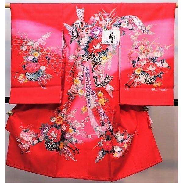 お宮参り 産着  着物 女児 女の子 のしめ 祝着 合繊  祝着 新品 （株）安田屋 NO30783