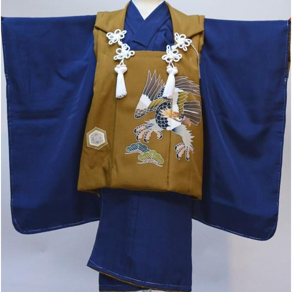 七五三 3歳 3才 三才 三歳 男児 男の子 日本製 正絹 被布 着物フル 